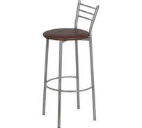 Высокий металлический барный стул ццц.Стулья.Сайт мягкий, со спинкой, коричневый 3324