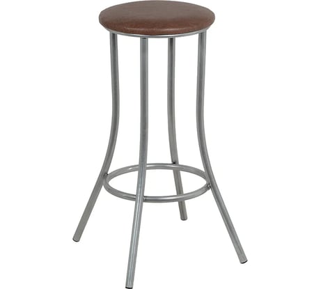Высокий металлический барный табурет ццц.Стулья.Сайт мягкий, коричневый 1624
