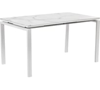 Раскладной стол BRADEX areal 140-180x80x75 см, белый мрамор, с белыми ножками RF 0413