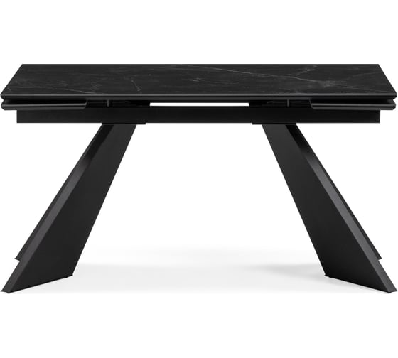 Керамический стол Woodville Ливи 140x80x78, черный мрамор/черный 532399