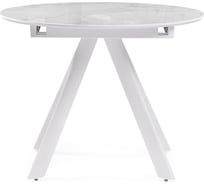 Стеклянный стол Woodville Галвестон 100x76, белый мрамор/белый 532393