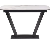 Керамический стол Woodville Петир 120x80x75, белый мрамор/графит/темный камень 532376