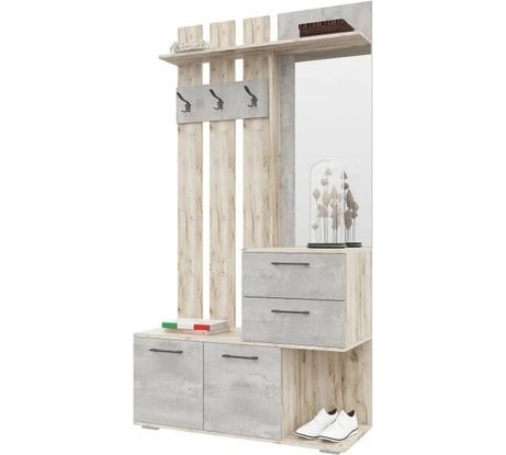 Прихожая Woodville Бостон ВШ-1 дуб крафт серый/бетонный камень 508424