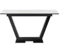 Керамический стол Woodville Иматра 140x80x76, белый мрамор/черный 532384
