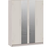 Шкаф ТриЯ Мишель 4-х створчатый ясень шимо/сатин матовый с рисунком 211520