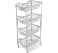 Универсальная этажерка Martika Джета 4 корзины светло-серая С736СЕР