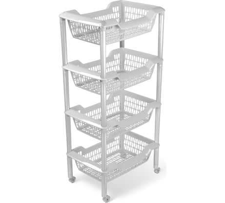 Универсальная этажерка Martika Джета 4 корзины светло-серая С736СЕР
