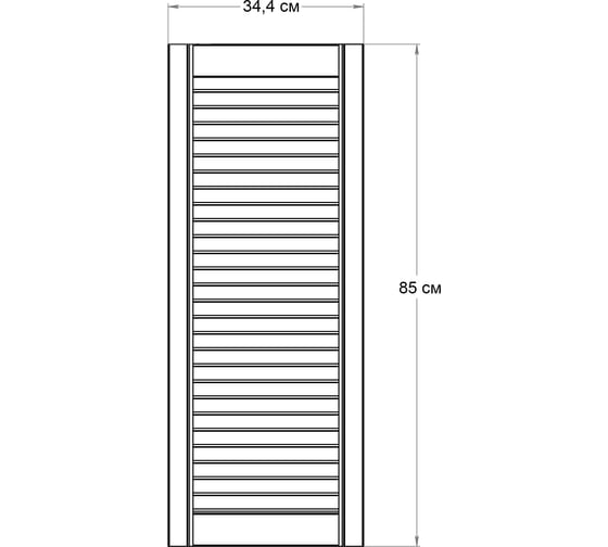 Жалюзийная дверь Timber&Style 344x850 мм TSDZ3448501