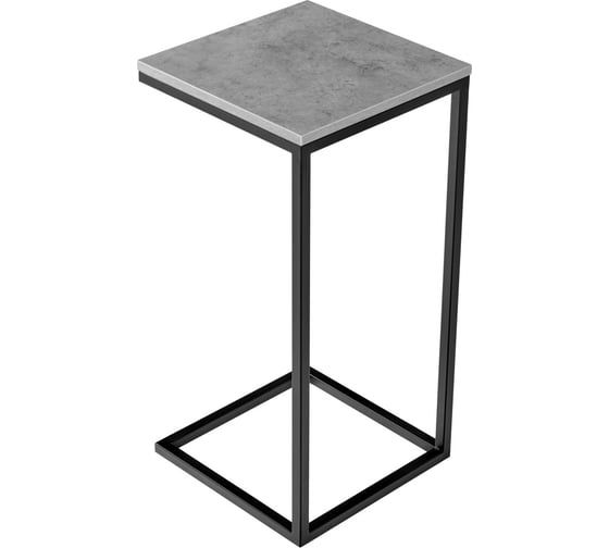 Придиванный столик BRADEX loft 35x35 см, бетон чикаго, с чёрными ножками RF 0230