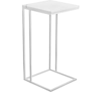 Придиванный столик BRADEX loft 35x35 см, белый мрамор, с белыми ножками RF 0356