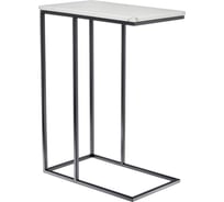 Придиванный столик BRADEX loft 50x30 см, белый мрамор, с черными ножками RF 0358
