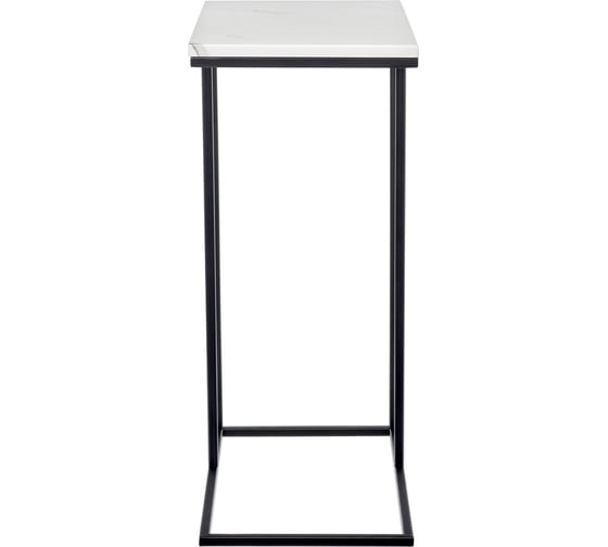 Придиванный столик BRADEX loft 50x30 см, белый мрамор, с черными ножками RF 0358
