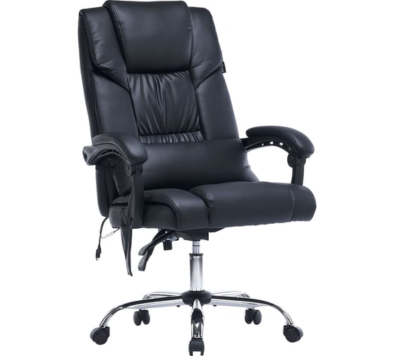 Кресло CACTUS CS-CHR-OC02M-BK черный, экокожа, крестовина сталь 1884023