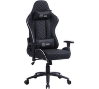 Игровое кресло CACTUS CS-CHR-030BLS черный/серебристый, экокожа, с подголовником, крестовина сталь 1660821