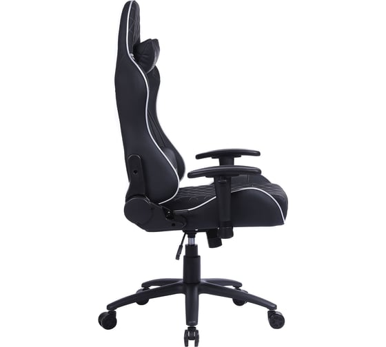 Игровое кресло CACTUS CS-CHR-030BLS черный/серебристый, экокожа, с подголовником, крестовина сталь 1660821