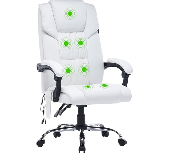 Кресло CACTUS CS-CHR-OC02M-WT белый, экокожа, крестовина сталь 1884158