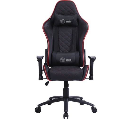 Игровое кресло CACTUS CS-CHR-030BLR черный/красный, экокожа, с подголовником, крестовина сталь 1660820