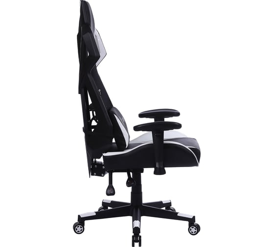 Игровое кресло CACTUS CS-CHR-090BLW черный/белый экокожа/сетка крестов. нейлон 1660827