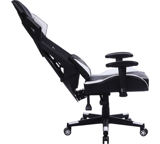 Игровое кресло CACTUS CS-CHR-090BLW черный/белый экокожа/сетка крестов. нейлон 1660827