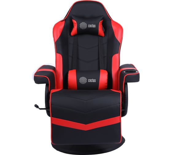 Игровое кресло CACTUS CS-CHR-GS200BLR черный/красный, подставка для ног 1660834