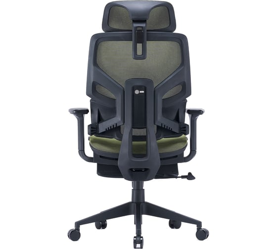 Кресло Cactus CS-CHR-MC01-LGN салатовый, сетка/экокожа, с подголовником, крестовина пластик, подставка для ног 1915234