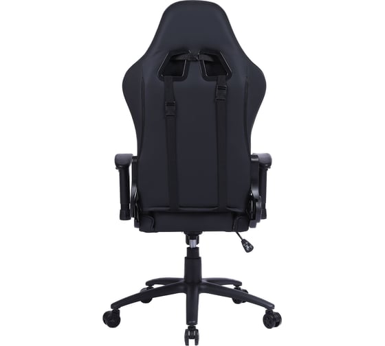 Игровое кресло CACTUS CS-CHR-030BL черный, экокожа, с подголовником, крестовина сталь 1660797