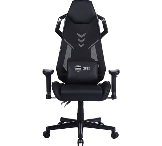 Игровое кресло CACTUS CS-CHR-090BL черный, экокожа/сетка, крестовина нейлон 1660825