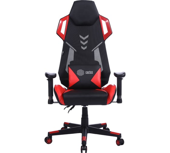 Игровое кресло CACTUS CS-CHR-090BLR черный/красный, экокожа/сетка, крестовина нейлон 1660823