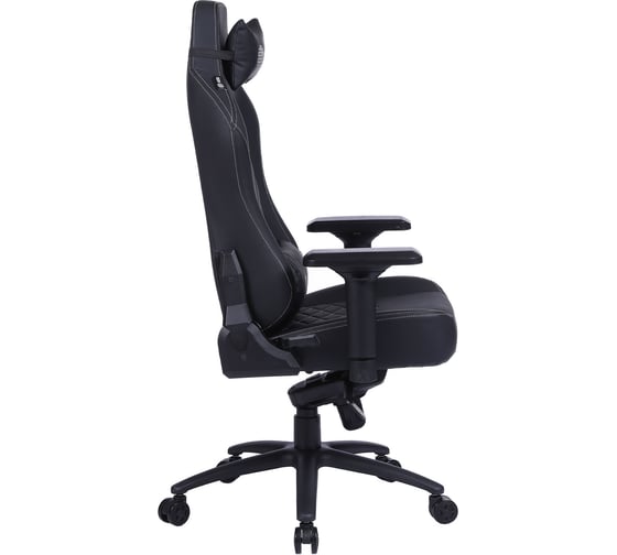 Игровое кресло CACTUS CS-CHR-0112BL черный, экокожа, с подголовником, крестовина сталь 1660796