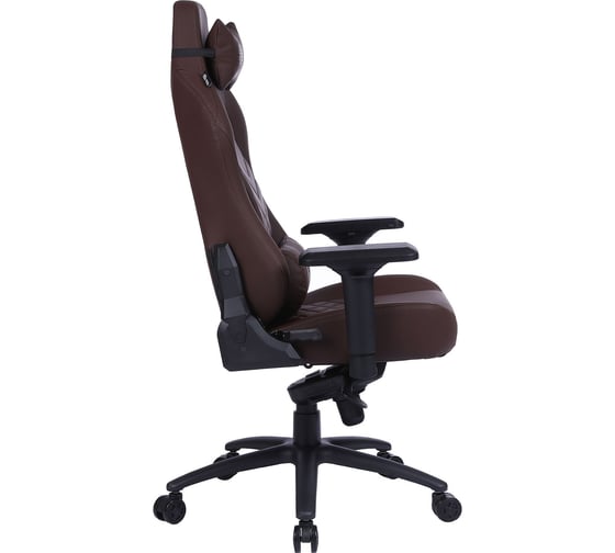 Игровое кресло CACTUS CS-CHR-0112BR коричневый, экокожа, с подголовником, крестовина сталь 1660795