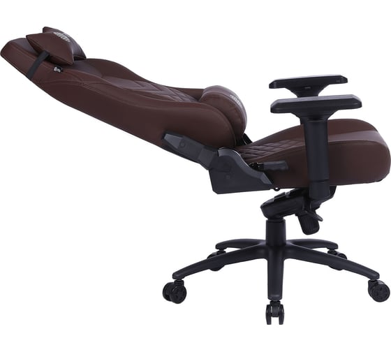 Игровое кресло CACTUS CS-CHR-0112BR коричневый, экокожа, с подголовником, крестовина сталь 1660795