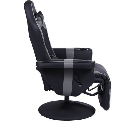 Игровое кресло CACTUS CS-CHR-GS200BLG черный/серый, подставка для ног 1660832
