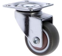 Мебельное колесо ТУНДРА d=30 мм, без тормоза, мягкий ход, коричневое 3836315