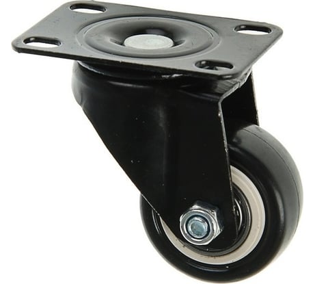 Мебельное колесо ТУНДРА d=40 мм, без тормоза, черное 2942309