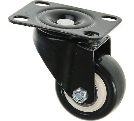 Мебельное колесо ТУНДРА d=50 мм, без тормоза, черное 2942310