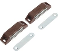 Мебельный магнит ТУНДРА M002BR, 60x13 мм, средний, коричневый, 2 шт. 4244408