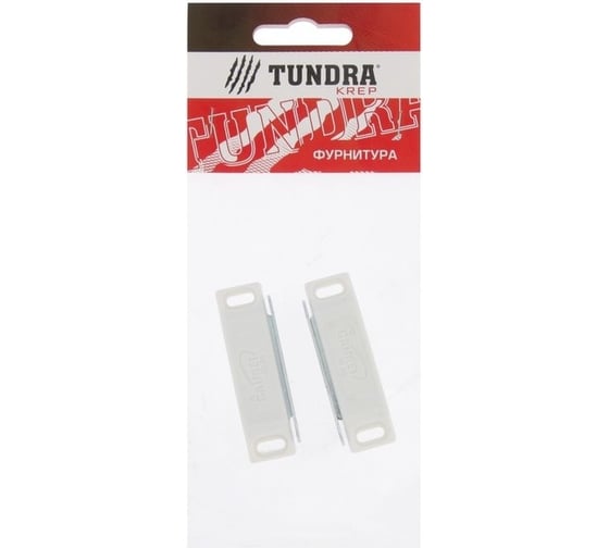 Мебельный магнит ТУНДРА M002W, 60x13 мм, средний, белый, 2 шт. 4244410