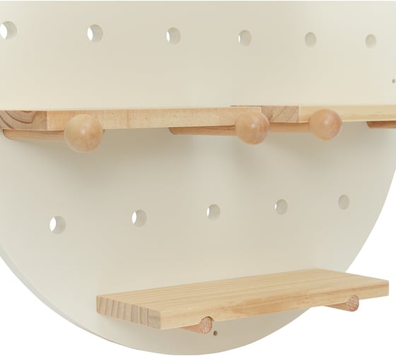 Настенная полка Bergenson Bjorn круглая Shely, D50 см, белая TL-BB-SFRND-WH-50