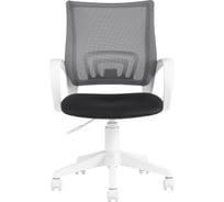 Кресло Стул Груп topchairs st-basic-w серый tw-04 tw-12 сетка/ткань, крестовина пластик, пластик белый ST-BASIC-W/DG/TW-12