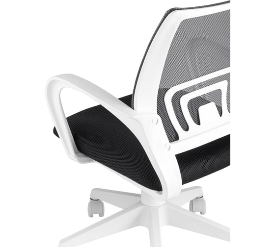Кресло Стул Груп topchairs st-basic-w серый tw-04 tw-12 сетка/ткань, крестовина пластик, пластик белый ST-BASIC-W/DG/TW-12