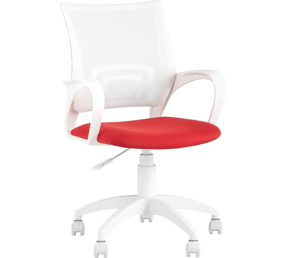 Кресло оператора Стул Груп topchairs st-basic-w спинка белая сетка tw-15, сиденье красная ткань 26-22, крестовина ST-BASIC-W/WH/26-22 1