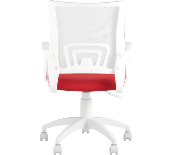 Кресло оператора Стул Груп topchairs st-basic-w спинка белая сетка tw-15, сиденье красная ткань 26-22, крестовина ST-BASIC-W/WH/26-22