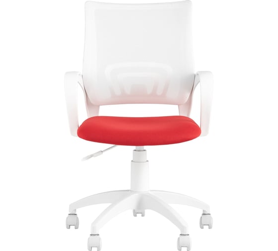 Кресло оператора Стул Груп topchairs st-basic-w спинка белая сетка tw-15, сиденье красная ткань 26-22, крестовина ST-BASIC-W/WH/26-22