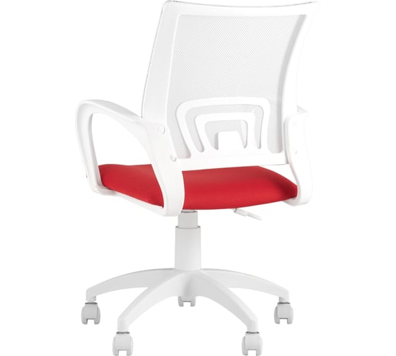Кресло оператора Стул Груп topchairs st-basic-w спинка белая сетка tw-15, сиденье красная ткань 26-22, крестовина ST-BASIC-W/WH/26-22
