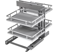 Волшебный уголок GTV MovixPro универсальный в модуль 900 мм, с двумя выдвижными корзинами с доводчиком, хром KO-WMC450-01