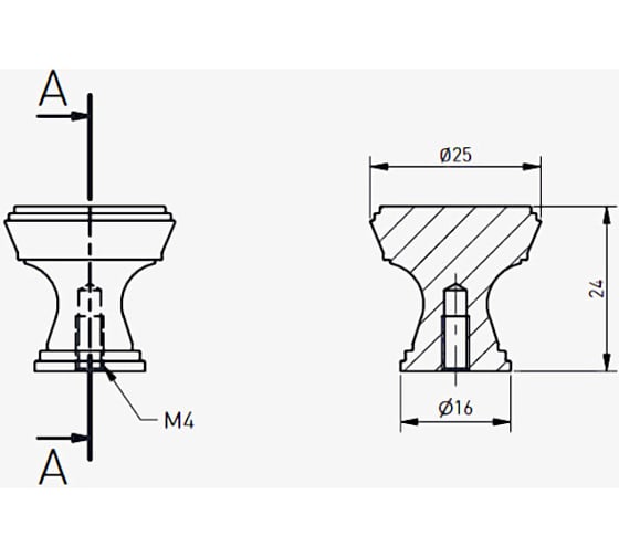 Ручка GTV SONET, черный матовый, комплект 6 шт. GZ-SONET-1-20M-K