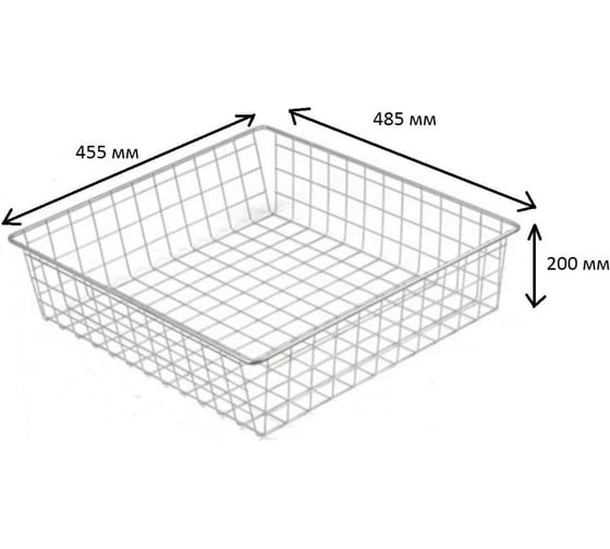 Выдвижная корзина GTV 50IV (455x485x200), в модуль 500 мм, белая, без направляющих KO-SR200-50-10