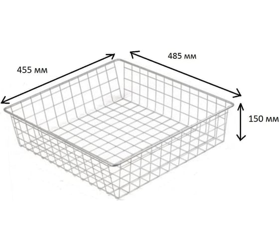 Выдвижная корзина GTV 50III (455x485x150), в модуль 500 мм, белая, без направляющих KO-SR150-50-10