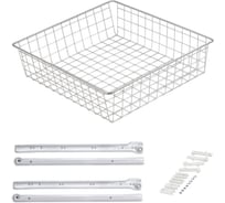 Выдвижная корзина GTV 60IV (555x485x200), в модуль 600 мм, на роликовых направляющих, белая KO-SR200-60-10-K