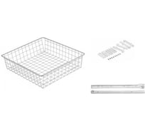 Выдвижная корзина GTV 50IV (455x485x200), в модуль 500 мм, на роликовых направляющих, белая KO-SR200-50-10-K